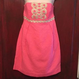 Lilly Pulitzer Size 4 Pink Strapless Dress